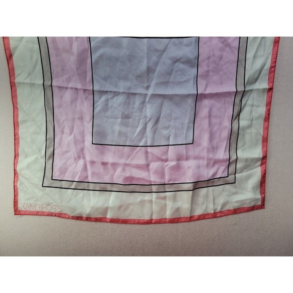 SportMax Women's Pastel Block Square Neck Scarf 100% Silk Hand Rolled Italy Made - Picture 7 of 9